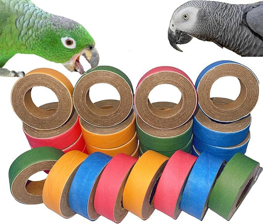24Pcs Fatty Bagels Bird Toys for Parrots Durable Cardboard Chewing Shredding by Unknown