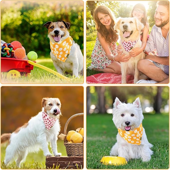 Summer Spring Dog Bandanas 2PCS, Premium Durable Fabric Dog Scarf Bid - Image 6