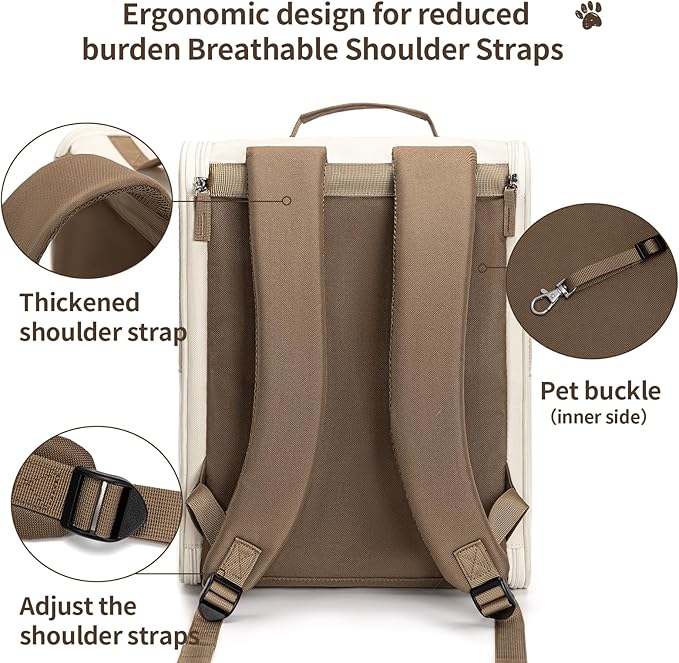 Cat Carrier Backpack, Steel Wire Frame More Stable, 600D Wear-Resistant Oxford - Image 5
