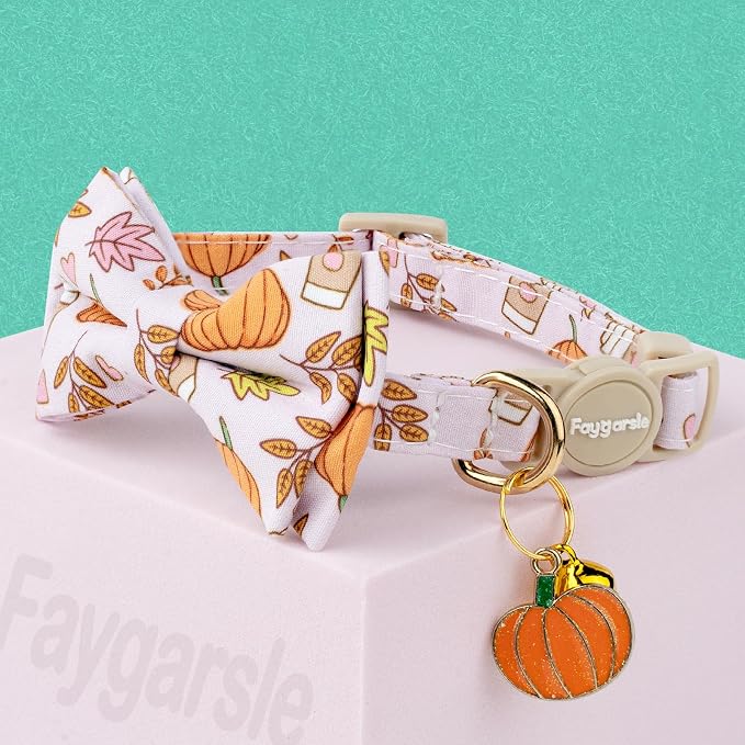 Faygarsle 2 Pack Fall Pumpkin Cat Collar - Image 5