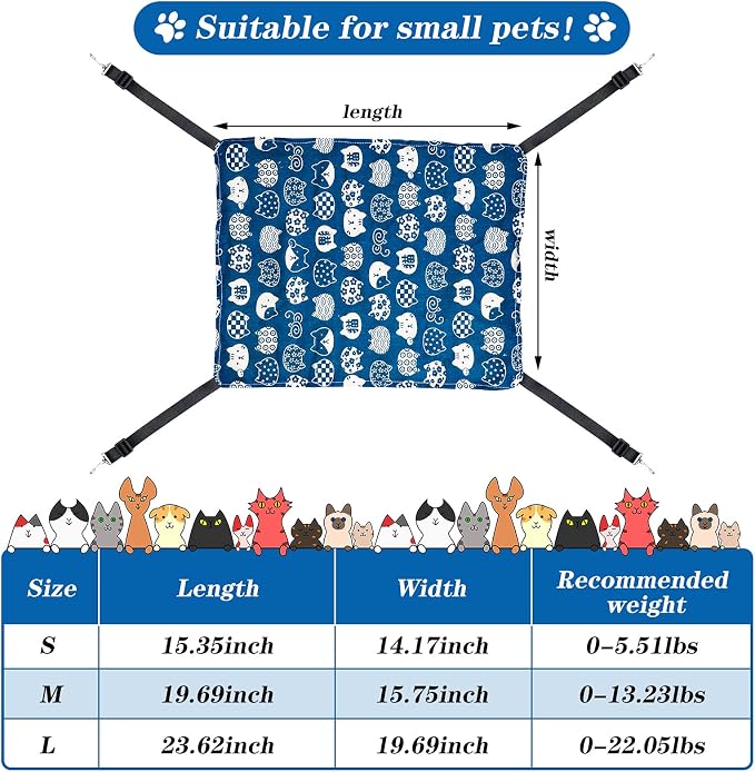 2 Pieces Reversible Cat Hanging Hammock Soft Breathable Pet Cage Hammock - Image 3