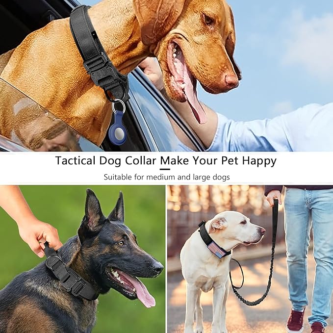 DAGANXI Tactical Dog Collar, Adjustable Military Training Nylon Dog Collar - Image 4