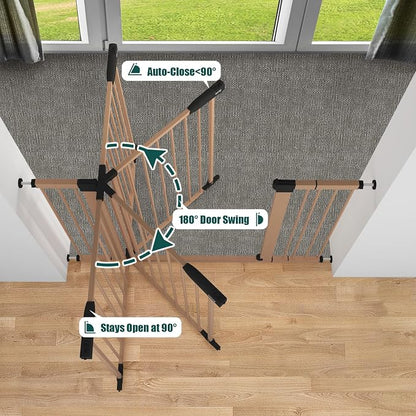 keny 29.7"-46" Baby Gate for Stairs, Auto Close Dog Gates for Doorways - Image 4