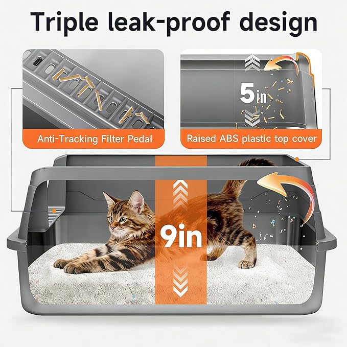 Stainless Steel Cat Litter Box, Odor Free Metal Litter Box - Image 2