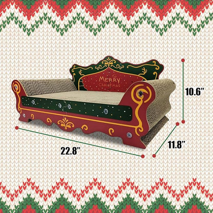 Luxury Cardboard Cat Scratcher Sofa Bed, Couch Shaped Scratching Board - Image 2