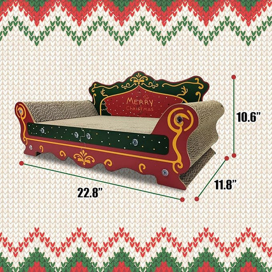 Luxury Cardboard Cat Scratcher Sofa Bed, Couch Shaped Scratching Board - Image 2