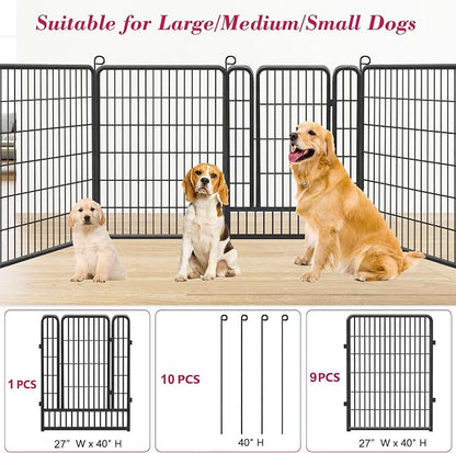 Dog Playpen Outdoor, 40 inch 10 Panels Heavy Duty Dog Fence - Image 2