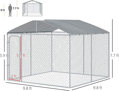 PawHut Outdoor Dog Kennel, Heavy Duty Dog Run Outdoor Fence - Image 7