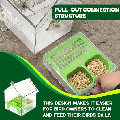 Pull-Out External Parrot Feeder, No Mess Bird Feeder, Decorative Transparent - Image 7