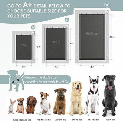 3-Flap Pet Door for Wall Dog Door for Wall Exterior, Large Doggie Door - Image 6