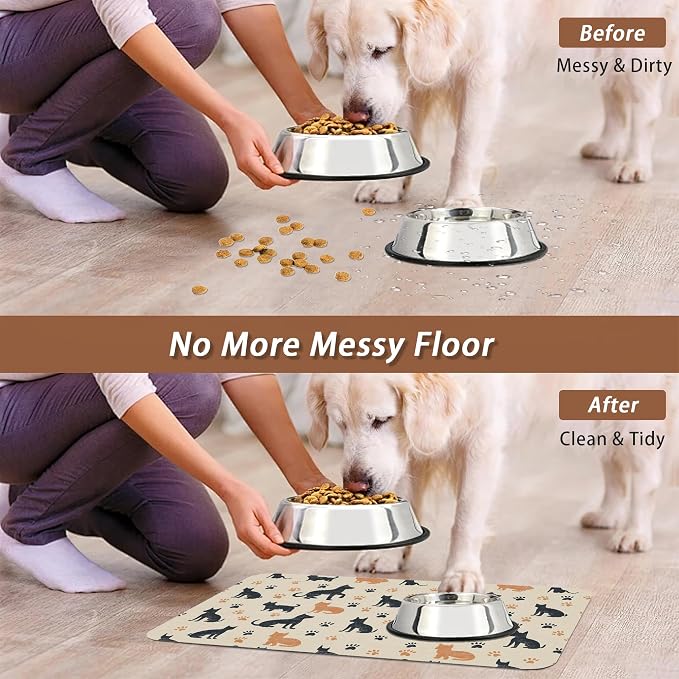 Cute Cat Paw Prints Dog Food Mat - Image 5