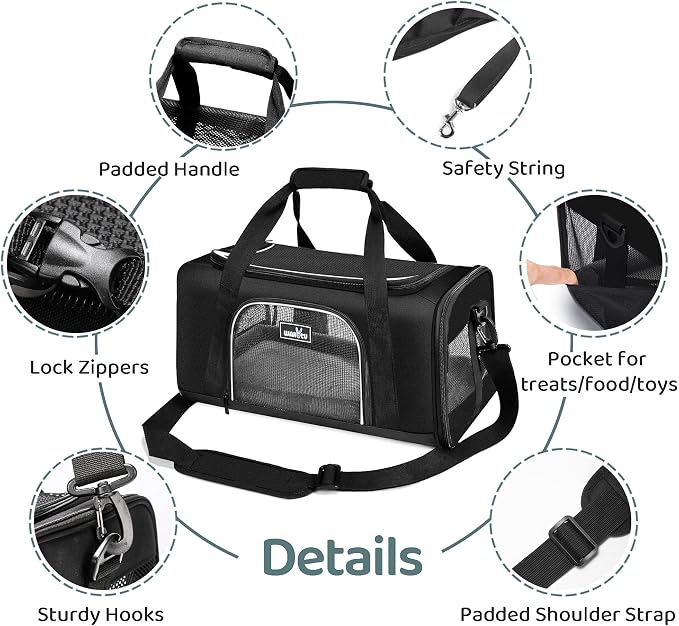 TSA Approved Pet Carrier for Small Medium Cats and Dogs | Dog Carrier - Image 4