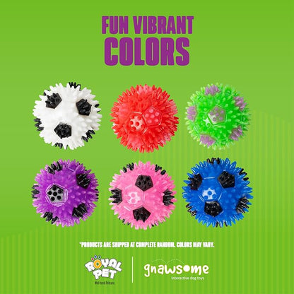 Gnawsome 2.5” Squeak & Light Soccer Ball Dog Toy - Image 6