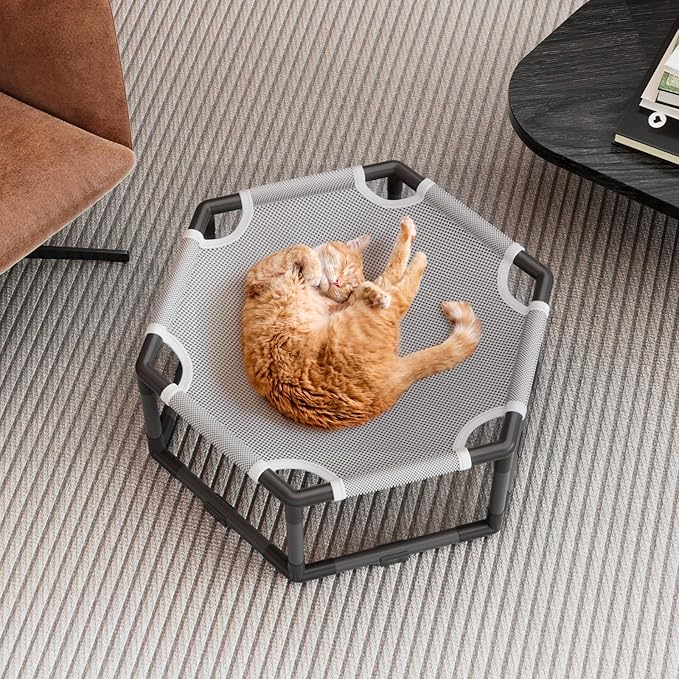 Tresbro Elevated Cat Hammock Bed, Hexagon Raised Cat Swing Bed - Image 5