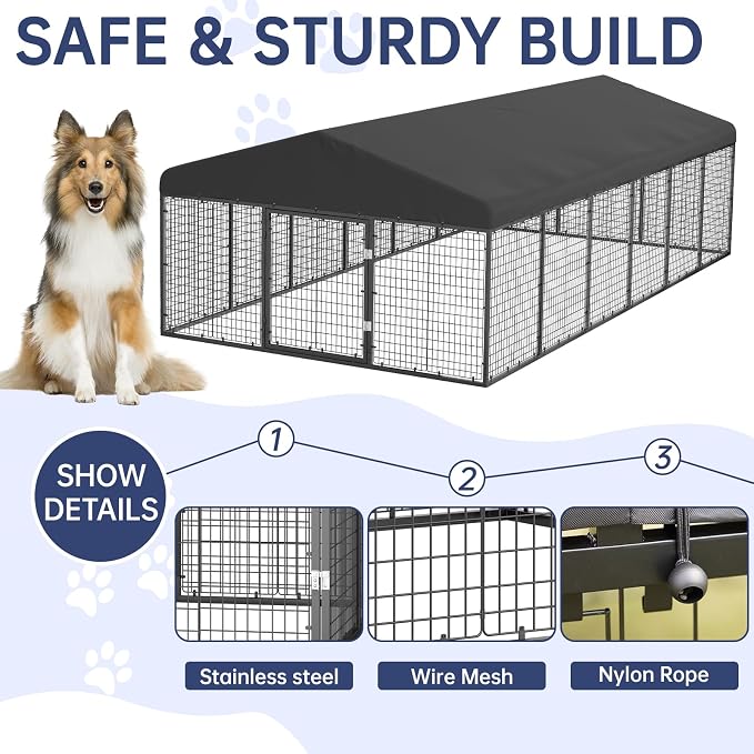 Large Outdoor Dog Enclosure, Heavy Duty Dog Cage - Image 3