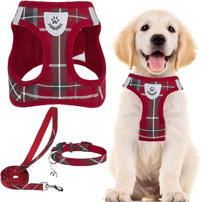 PUPTECK Adjustable Dog Harness Collar and Leash Set Step in No Pull Pet Harness by PUPTECK