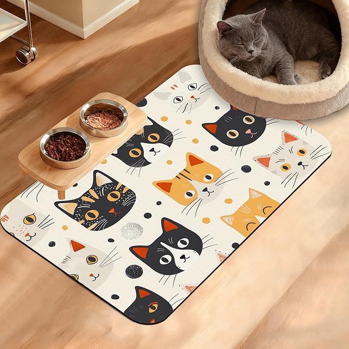 Cats Dog Cat Food Mat, Absorbent Waterproof Placemat by Unknown