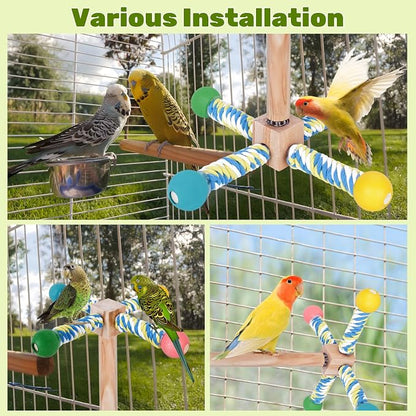 Bird Perch Toy, Parrot 360° Interactive Rotating Toy - Image 7