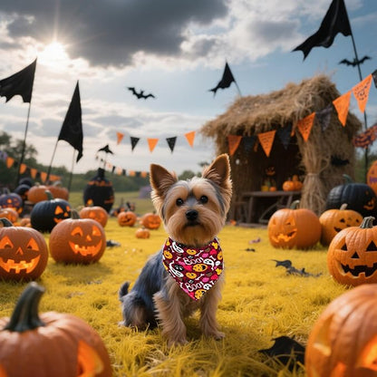 30 Pack Halloween Thanksgiving Dog Bandanas Bulk Stitch Dog Bandanas Small Dogs - Image 7