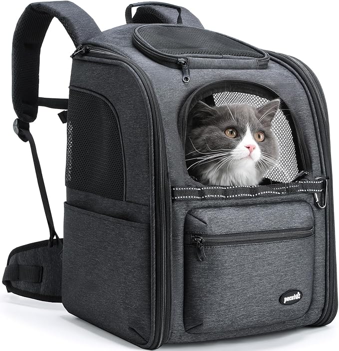 Pecute Cat Backpack Carrier, 30% Energy Saving Breathable Pet Backpack by pecute