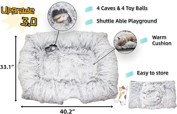 XxingSheep 4 Cave Shuttled XL Cat Tunnel Bed - Image 4