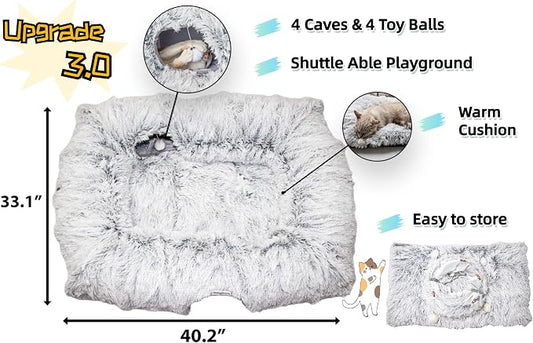 XxingSheep 4 Cave Shuttled XL Cat Tunnel Bed - Image 2