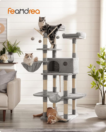 FEANDREA Cat Tree, Large Cat Tower, 64.6 Inches, Cat Activity Center - Image 2