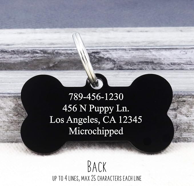 Ultra Joys Personalized Stainless Steel Bone Pet ID Tags - Image 3