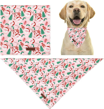 Christmas Dog Bandana–Christmas Red & Green Plaid Triangle Scarf - Image 5