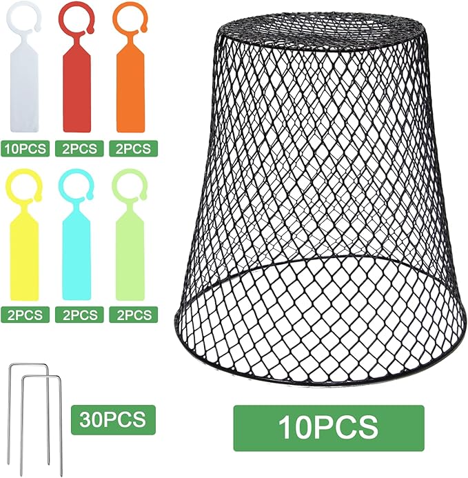 10 Pcs 9"×9" Chicken Wire Plant Protectors from Animals, Plant Cage Garden - Image 3