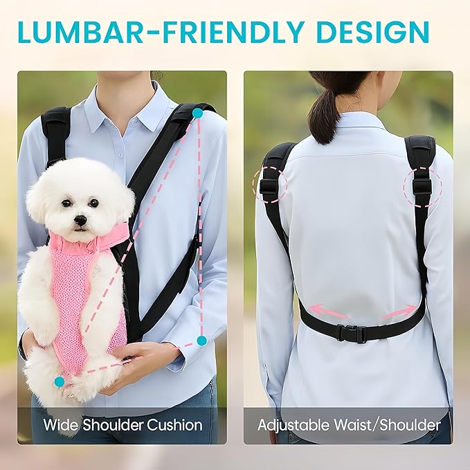 Mosago Dog Backpack Carrier, Thick Straps & Cushion, Pet Sling Front Backpacks - Image 6