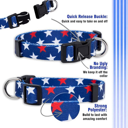 Native Pup American Flag Dog Collar- Red White and Blue- Patriotic Collars - Image 4
