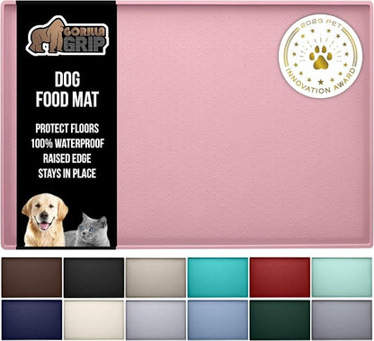 GORILLA GRIP 100% Waterproof Raised Edge BPA Free Silicone Pet Feeding Mat by GorillaGrip