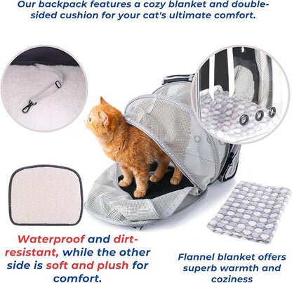Lollimeow Cat Carrier Backpack, Expandable Bubble Pet Carrier - Image 6