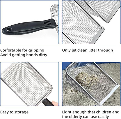 Cat Litter Scoop, Stainless Steel Mesh Scoop Away Cat Litter, Kitty Litter - Image 5