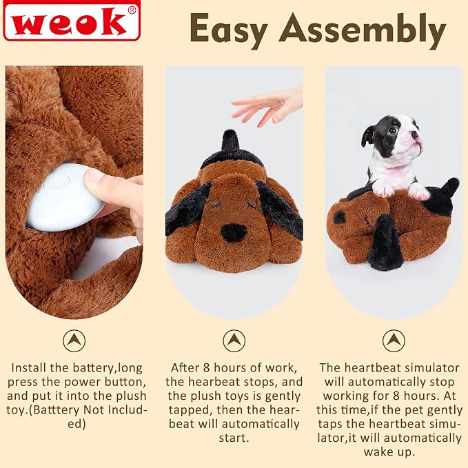 Heartbeat Puppy for Dogs, Helps for Anxiety Relief and Calming, Stuffed Animal - Image 7