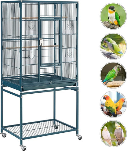 Topeakmart 54'' H Large Bird Cage Parrot Cage w/Stand Bird Cage - Image 4