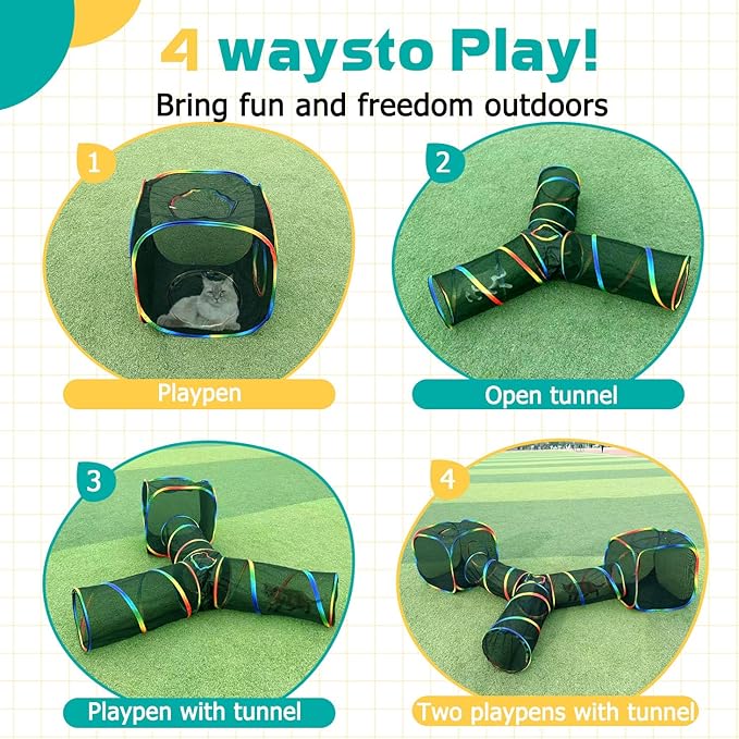 LUCKITTY Outdoor Rainbow Cat Enclosures Playground, Outside House - Image 2