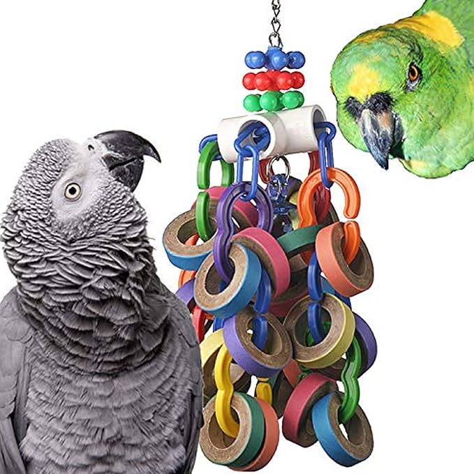 Super Bird Creations SB1107 Bagel Cascade Bird Toy, Large Bird Size, Refillable by SuperBirdCreations