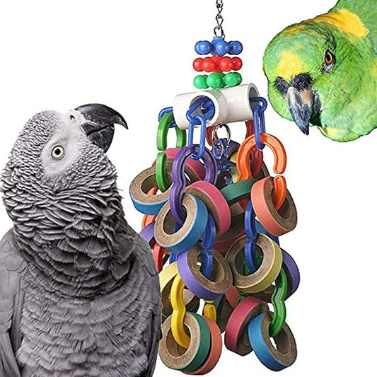 Super Bird Creations SB1107 Bagel Cascade Bird Toy, Large Bird Size, Refillable by SuperBirdCreations