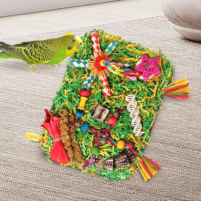 Bird Toys Parakeet Toys, Large-Sized Parrot Foraging & Shredding Cage Hanging - Image 7