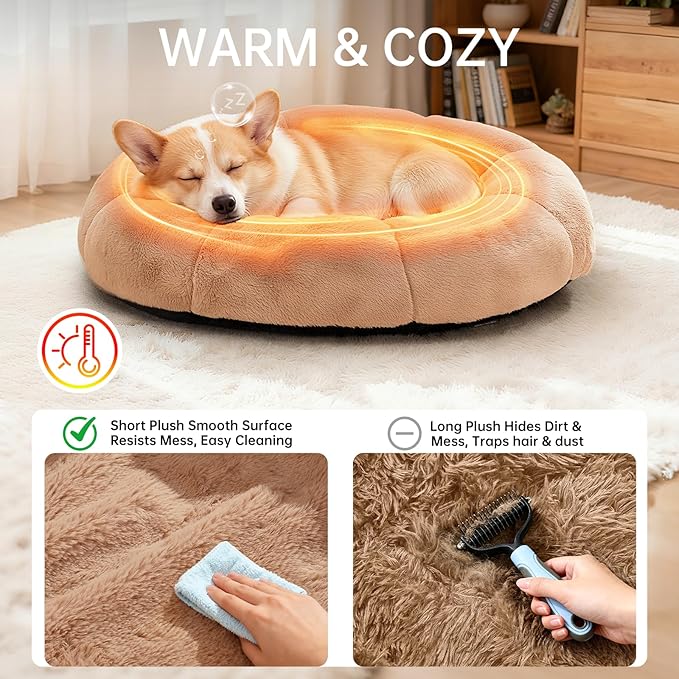 OhGeni 31 inches Calming Donut Orthopedic Dog & Cat Bed - Image 2