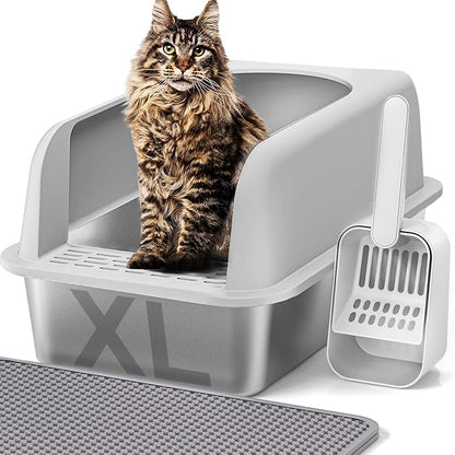 Henkelion Stainless Steel Cat Litter Box by Henkelion