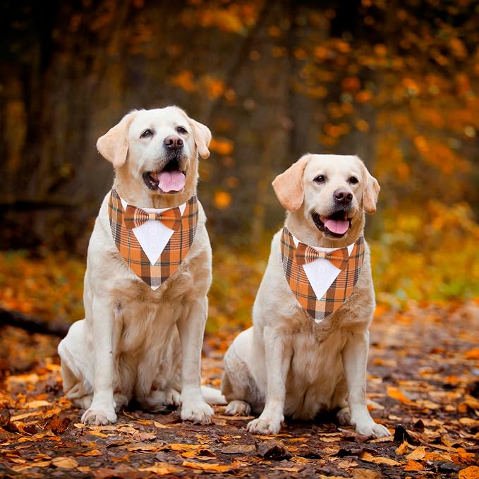 ADOGGYGO Fall Dog Tuxedo Bandana, Adjustable Halloween Thanksgiving Formal - Image 3