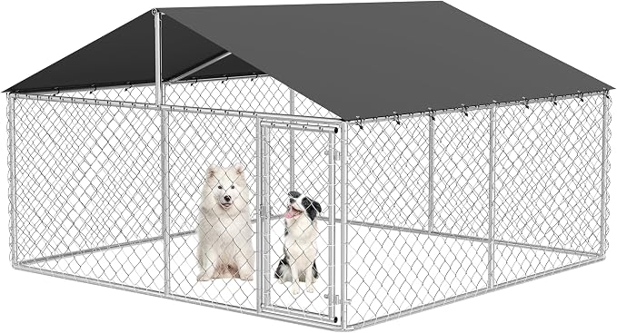 120"x 120" Outdoor Dog Enclosure Heavy Duty Dog Kennel House Mesh Dog Big Cage by Petony