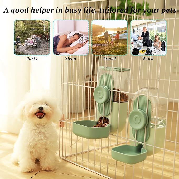 Kenond 35oz Hanging Automatic Pet Food Water Dispenser, Auto Gravity Pet Feeder - Image 8