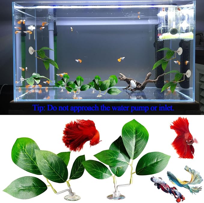 Fish Leaf Pad Fish Tank Accessories Aquarium Décor Simulating 3 pcs Adjustable - Image 7