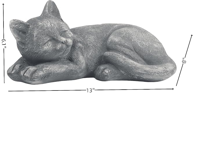 Garden Sleeping Cat Memorial Stone Cat Grave Marker Remembrance Kitten Statues - Image 5