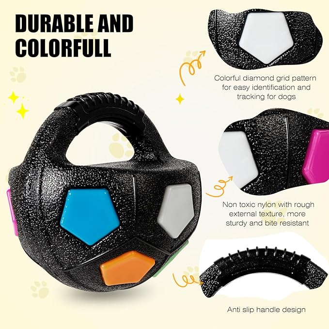 Dog Toy Ball with Handle, Toss and Fetch Play, Interactive Ball - Image 5