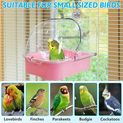 Tfwadmx Bird Cage Bath Hanging Parrot Bath Tub Water Shower Food Feeder Holder - Image 6